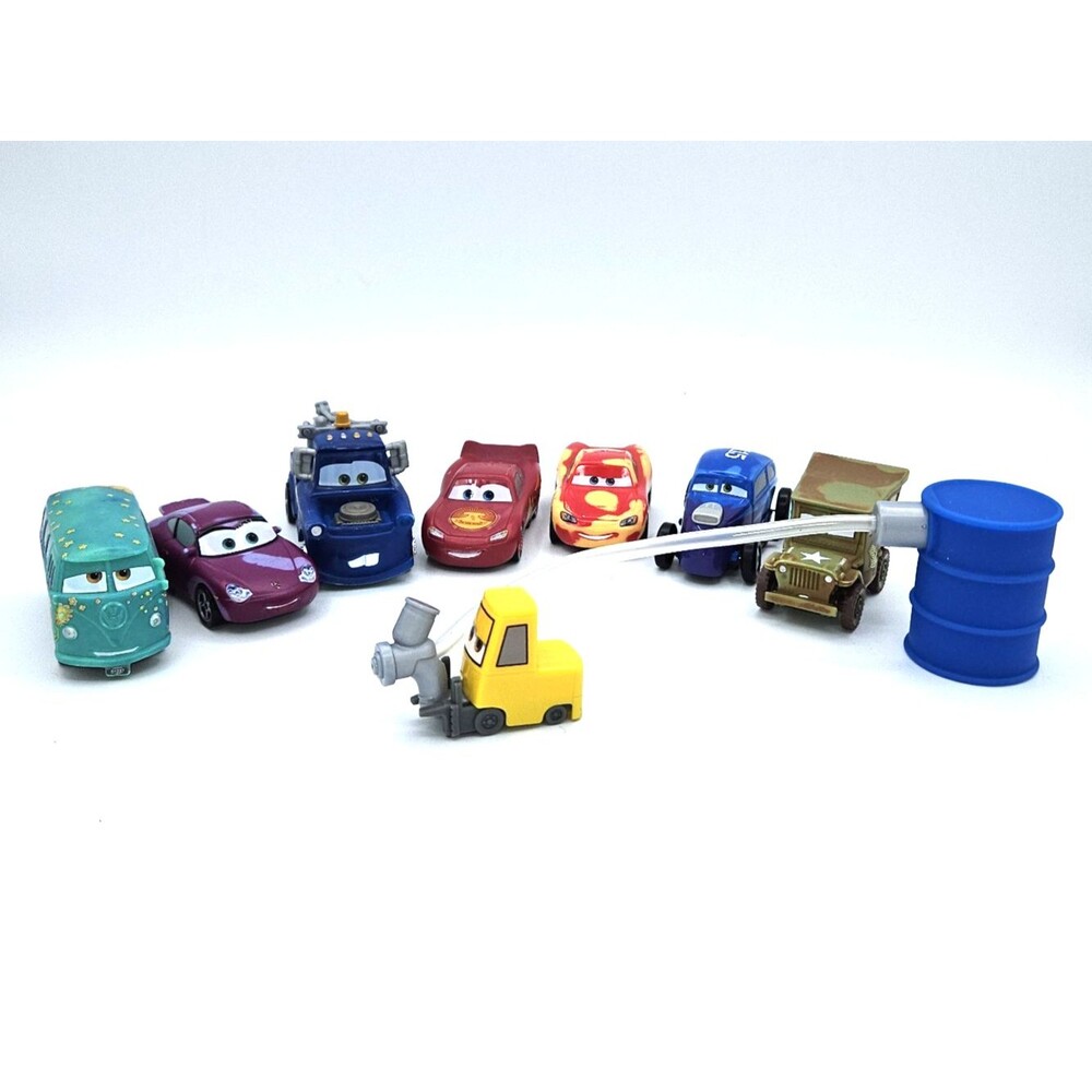 Disney Pixar Cars Lot 8 Lightning McQueen Revo Kos Mater Sally Guido